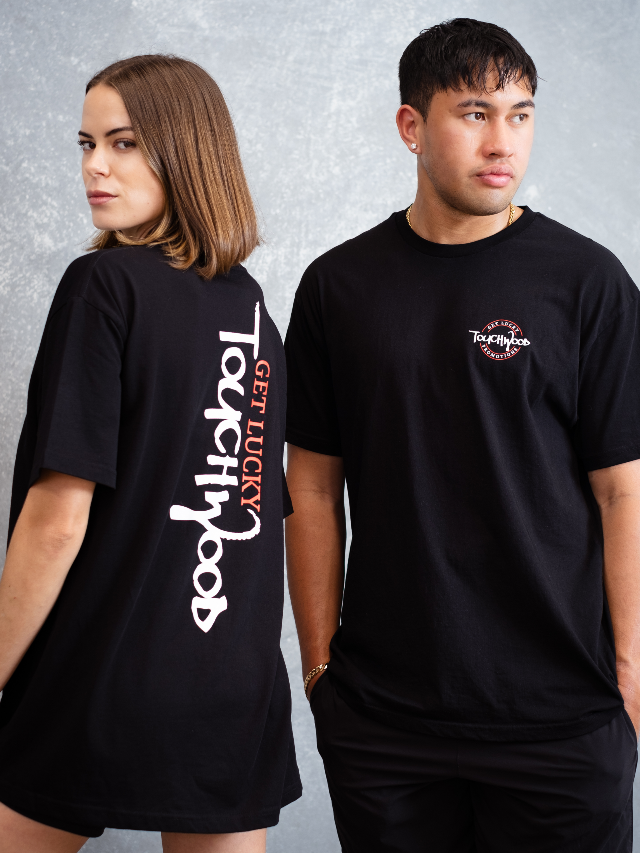 The Get Lucky Centre Logo Tee – Black & White