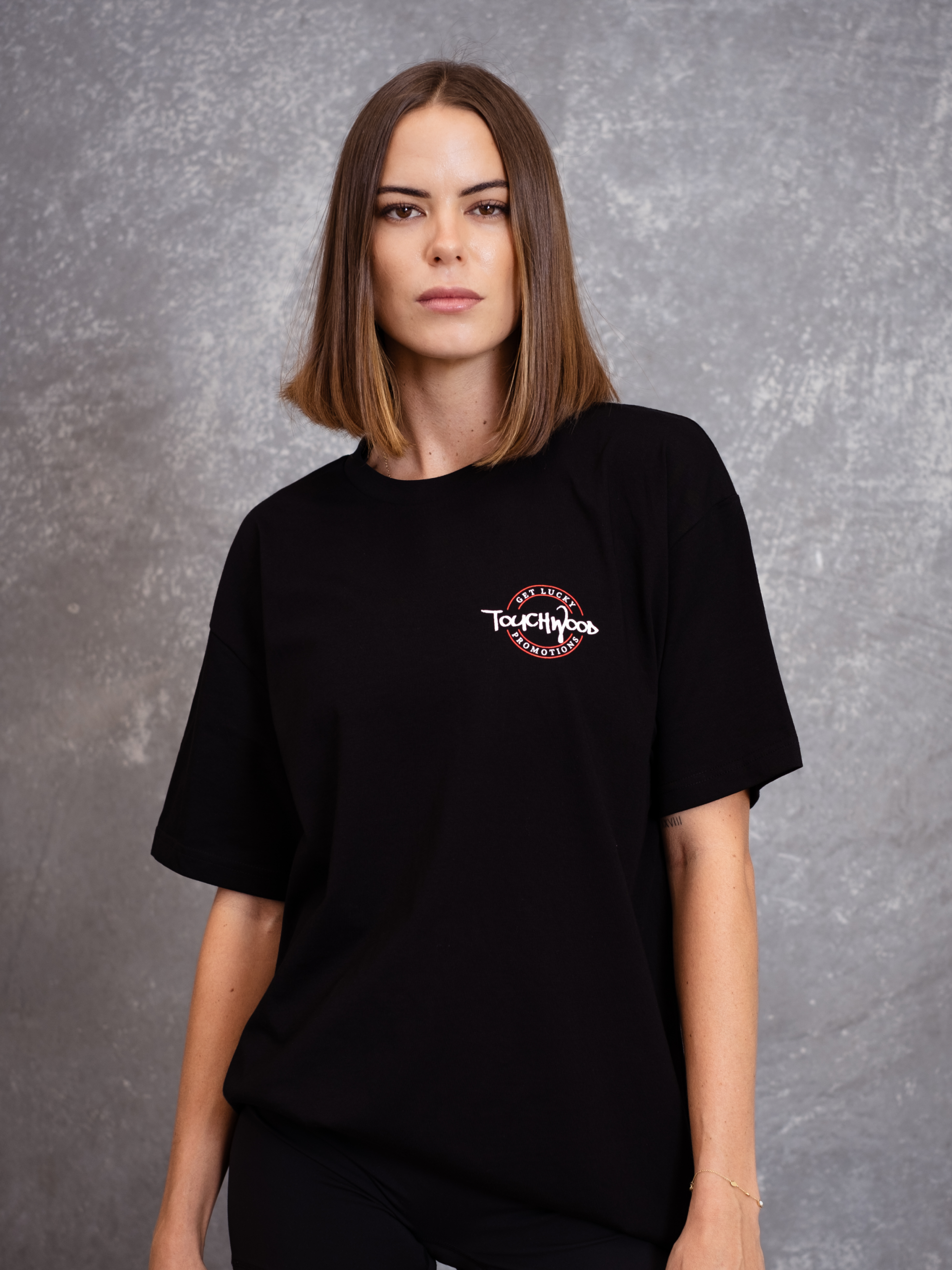 The Get Lucky Centre Logo Tee – Black & White