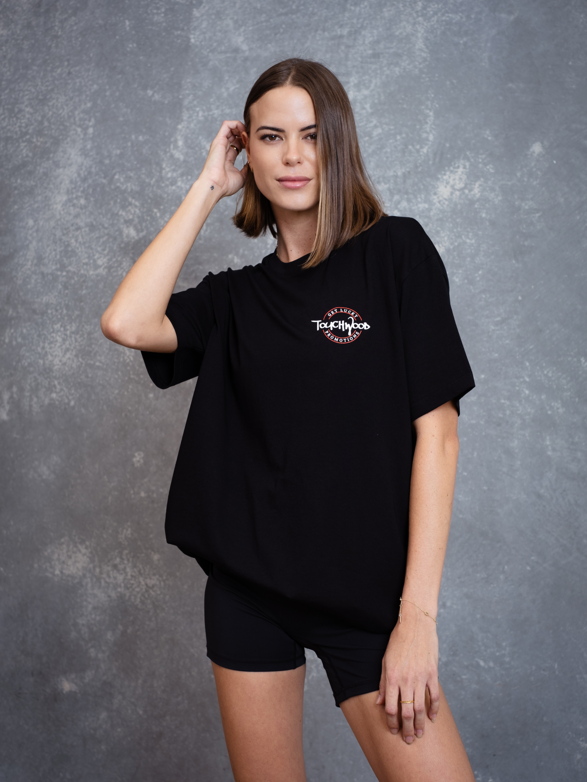 The Get Lucky Centre Logo Tee – Black & White