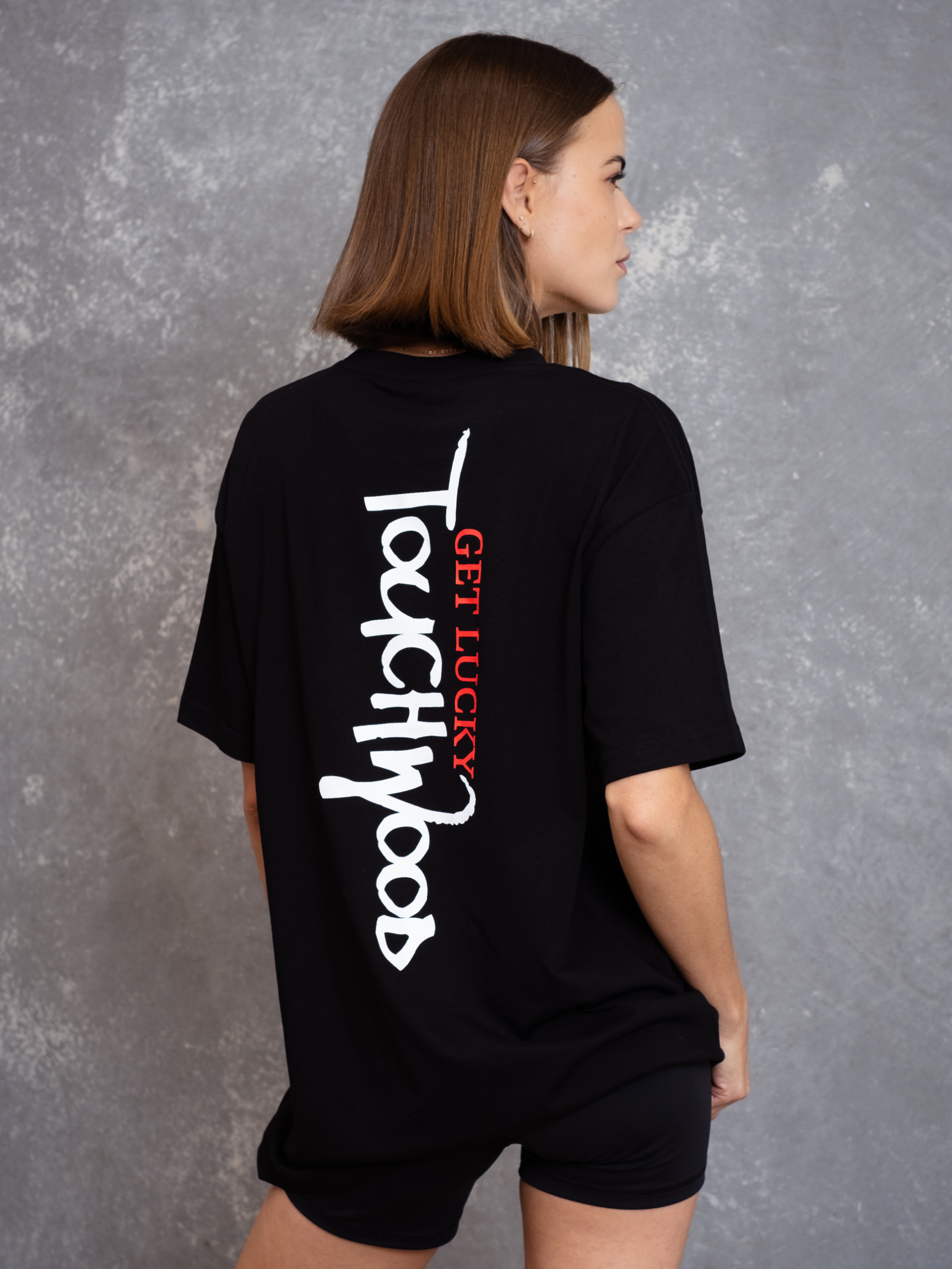 The Get Lucky Centre Logo Tee – Black & White
