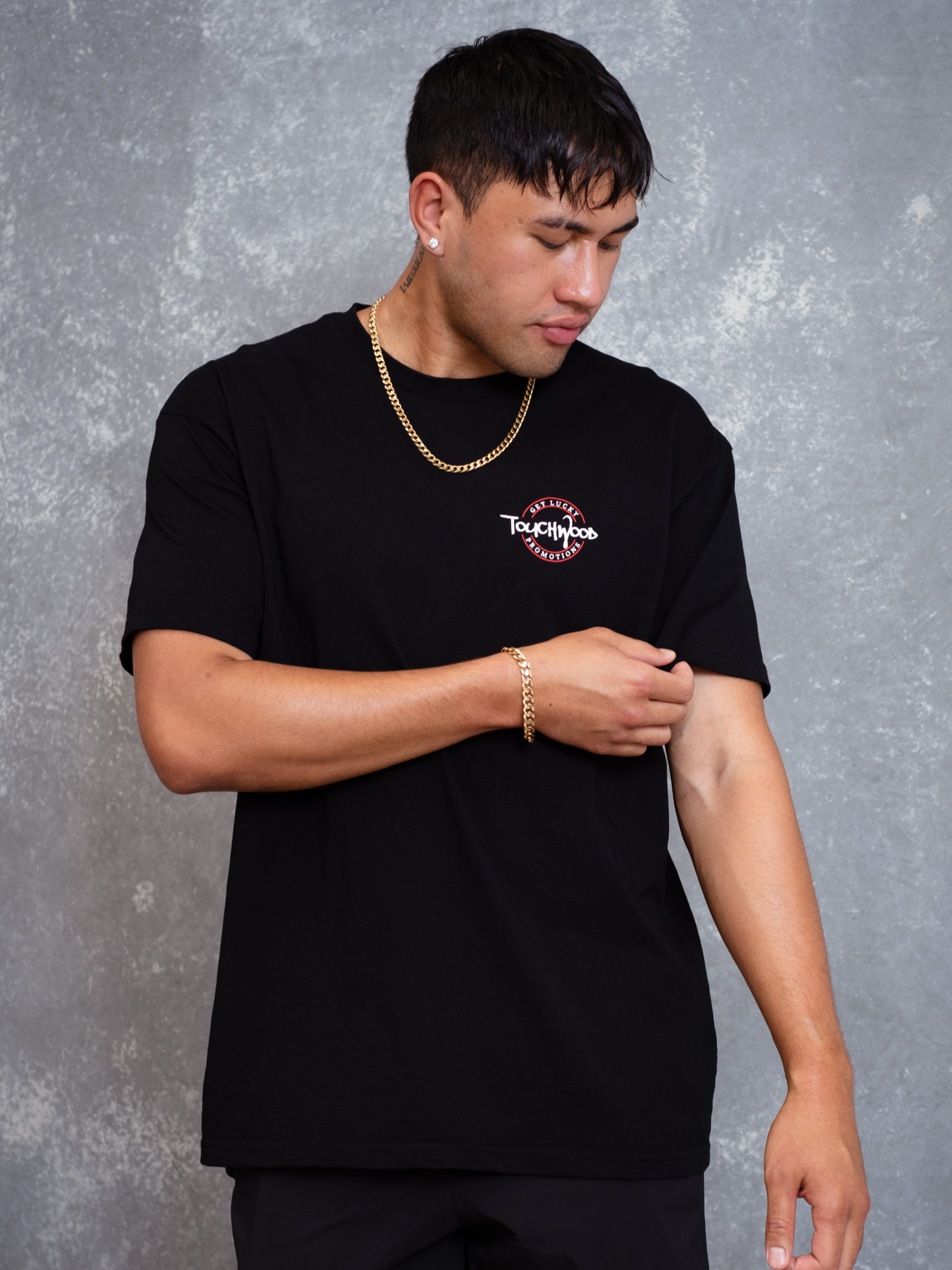 The Get Lucky Centre Logo Tee – Black & White