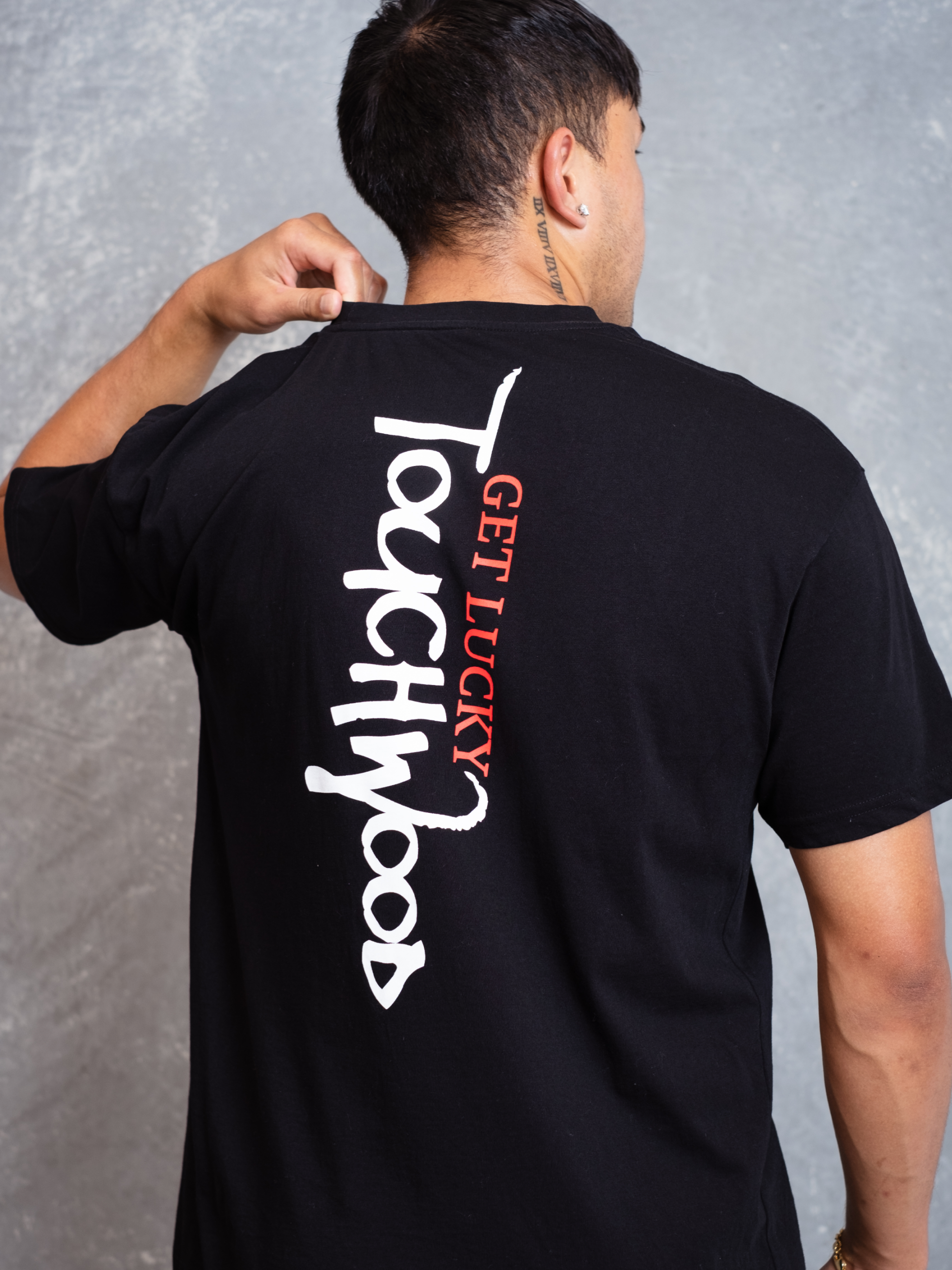 The Get Lucky Centre Logo Tee – Black & White
