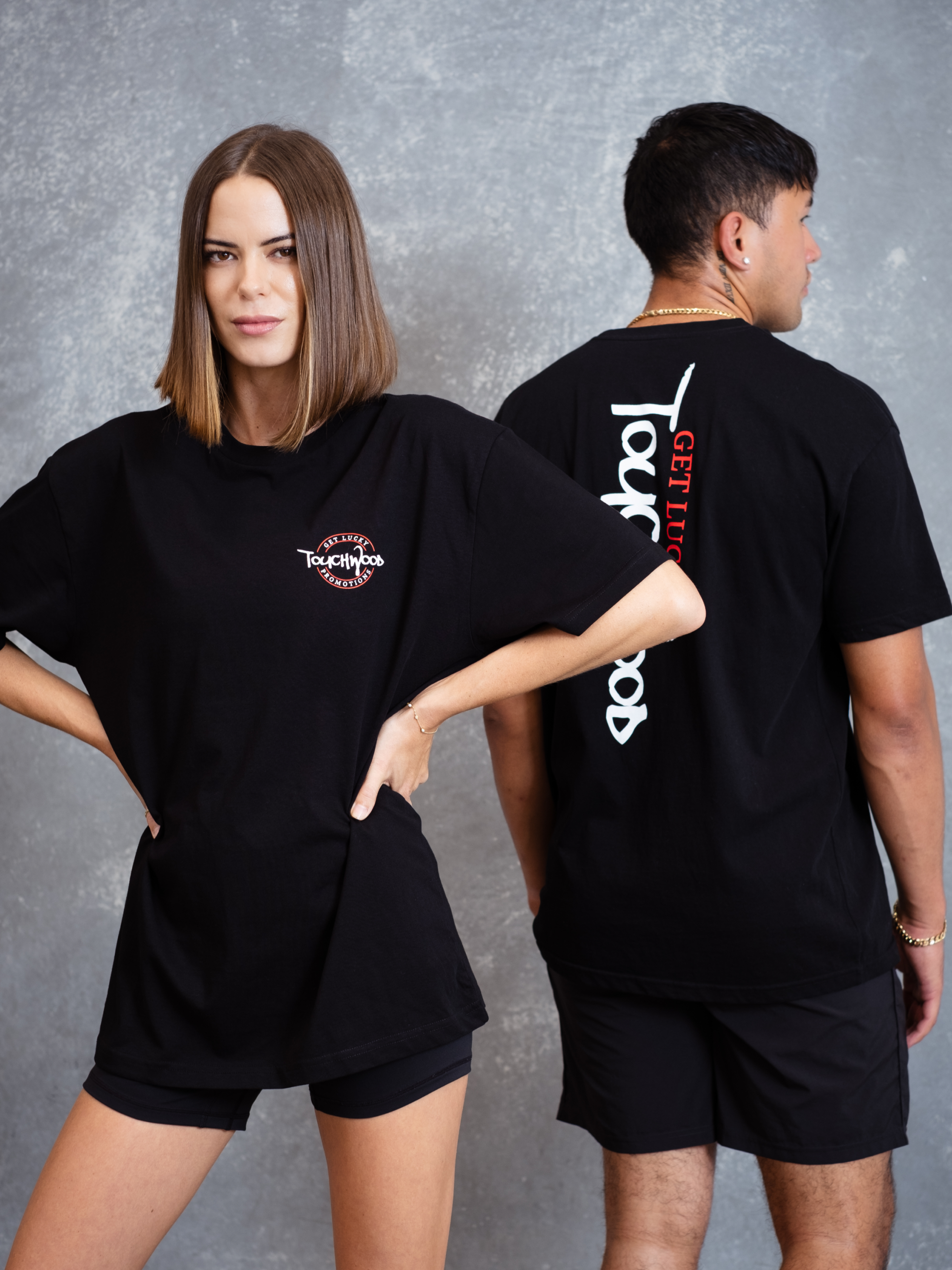 The Get Lucky Centre Logo Tee – Black & White