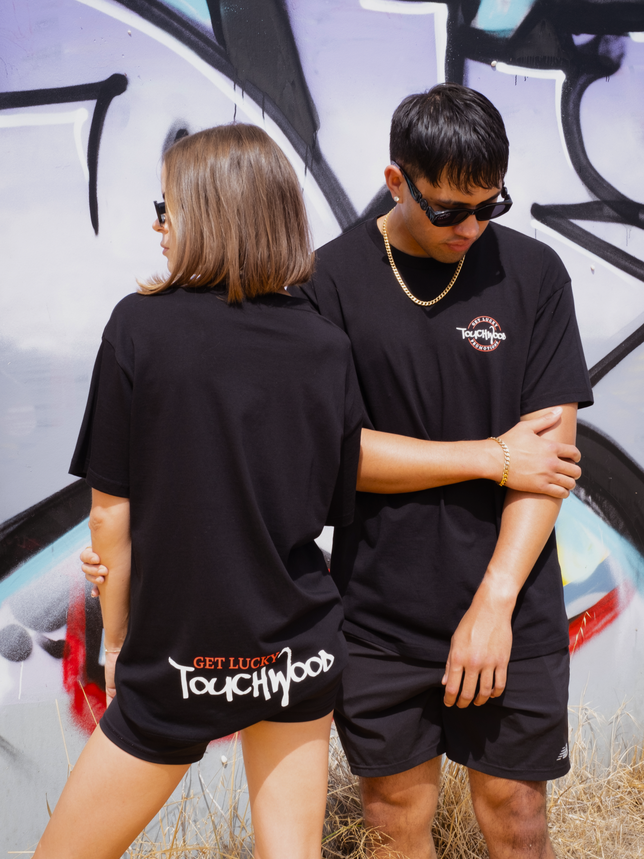 The Get Lucky Lower Logo Tee – Black & White