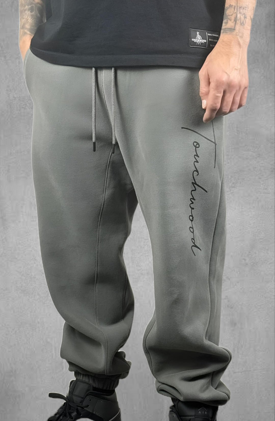 Dark Grey and Black Signature Series Track Pants