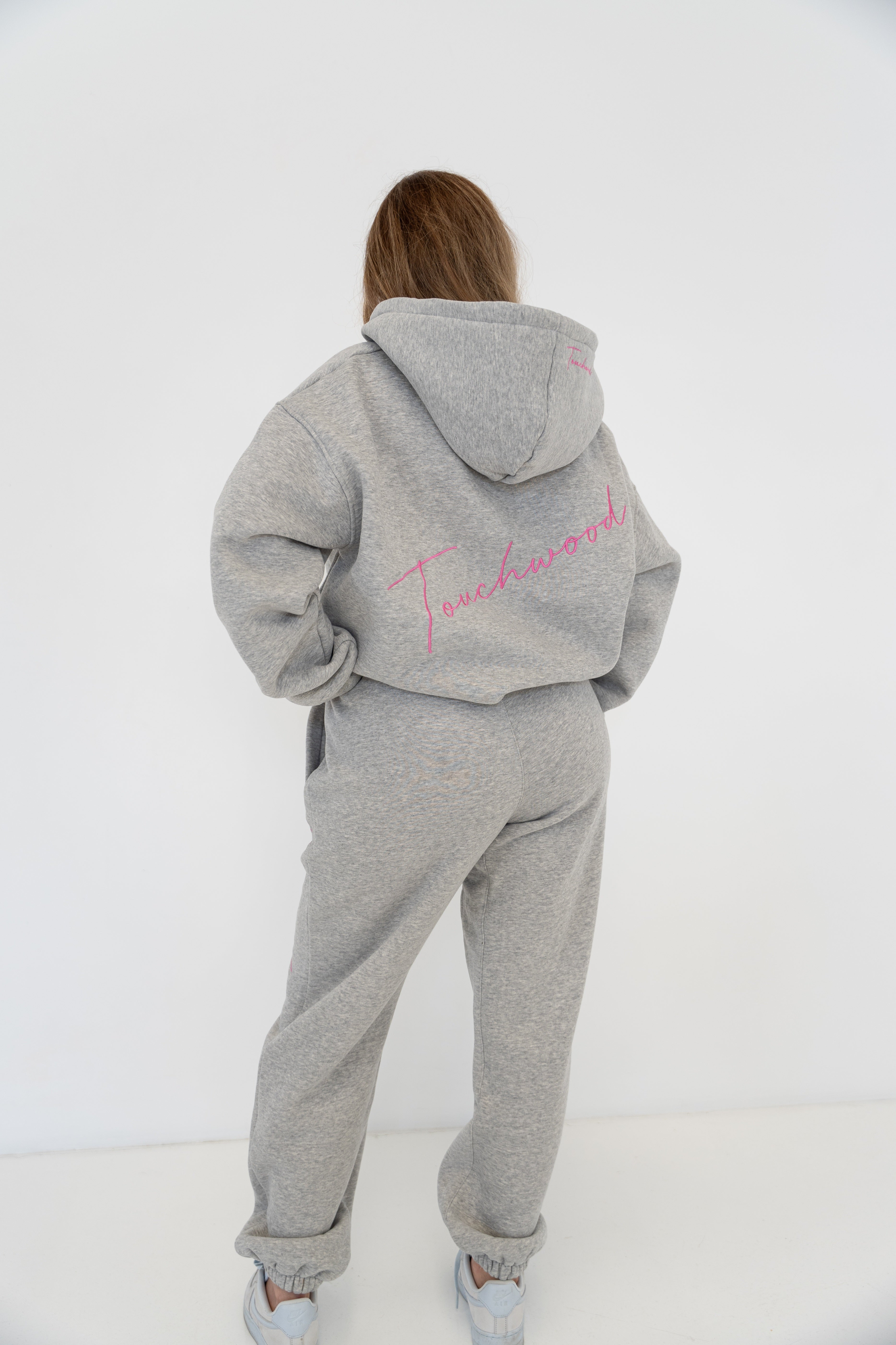 Light Grey and Pink Signature Series Track Pants