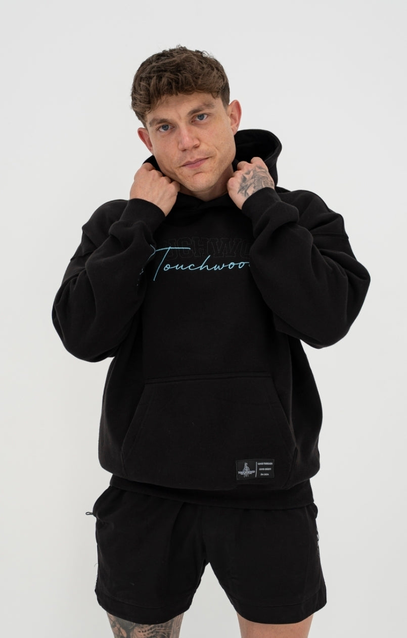 Signature Series Hoodie - Black and Blue Embroidery