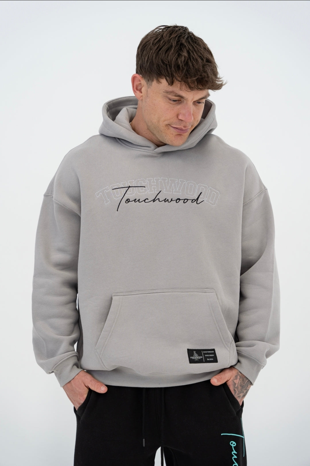 Signature Series Hoodie - Grey and Black Embroidery