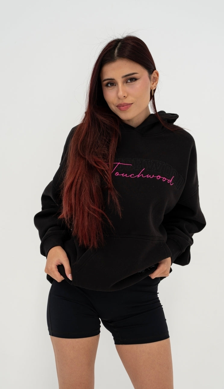 Signature Series Hoodie - Black & Pink Embroidery