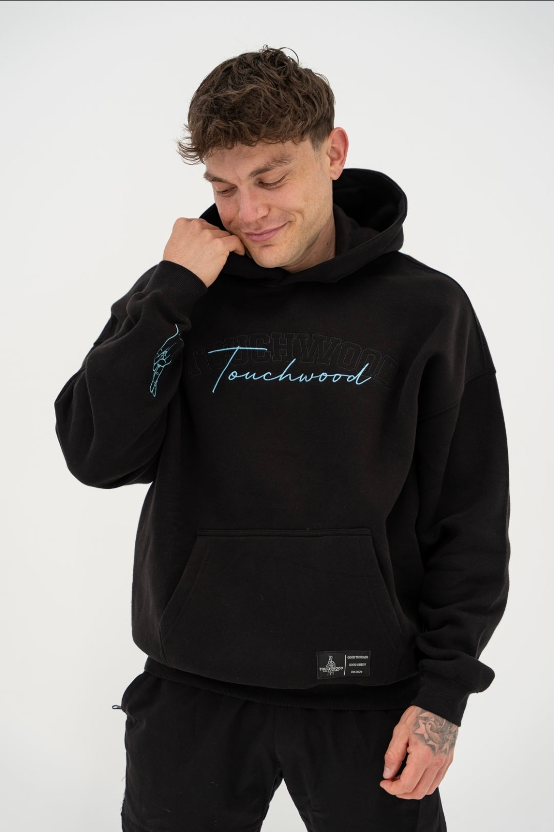 Signature Series Hoodie - Black and Blue Embroidery
