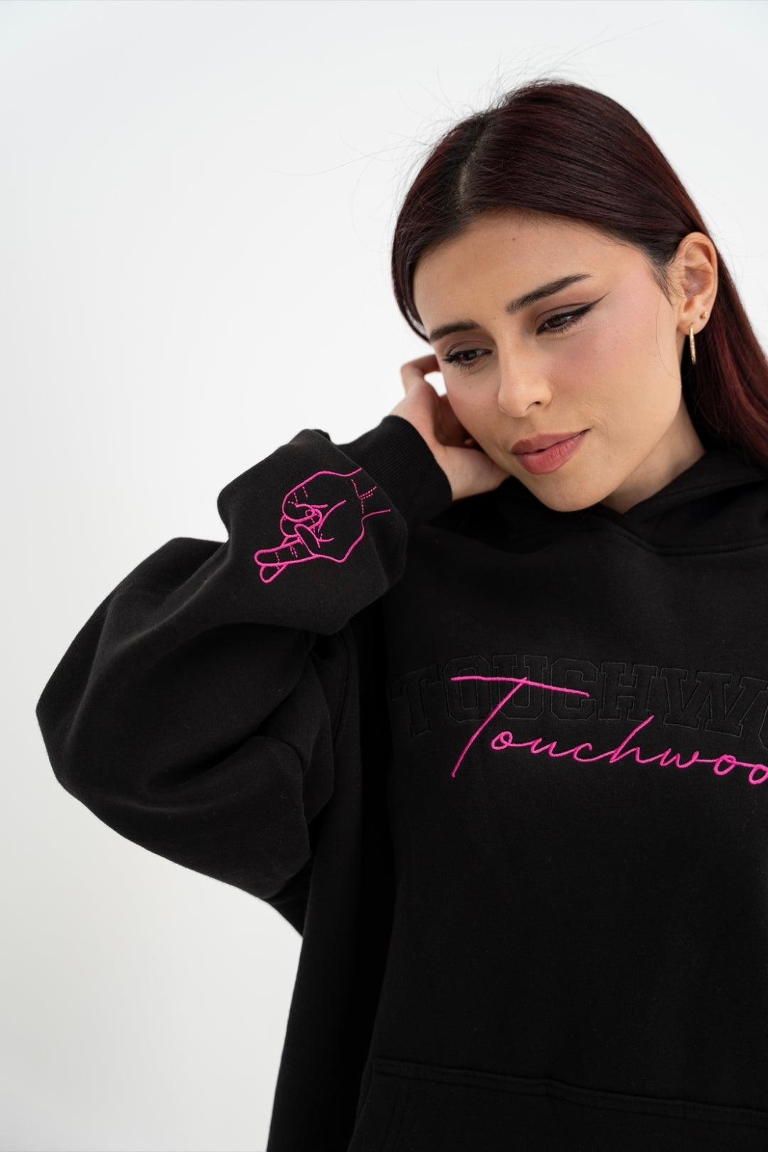 Signature Series Hoodie - Black & Pink Embroidery