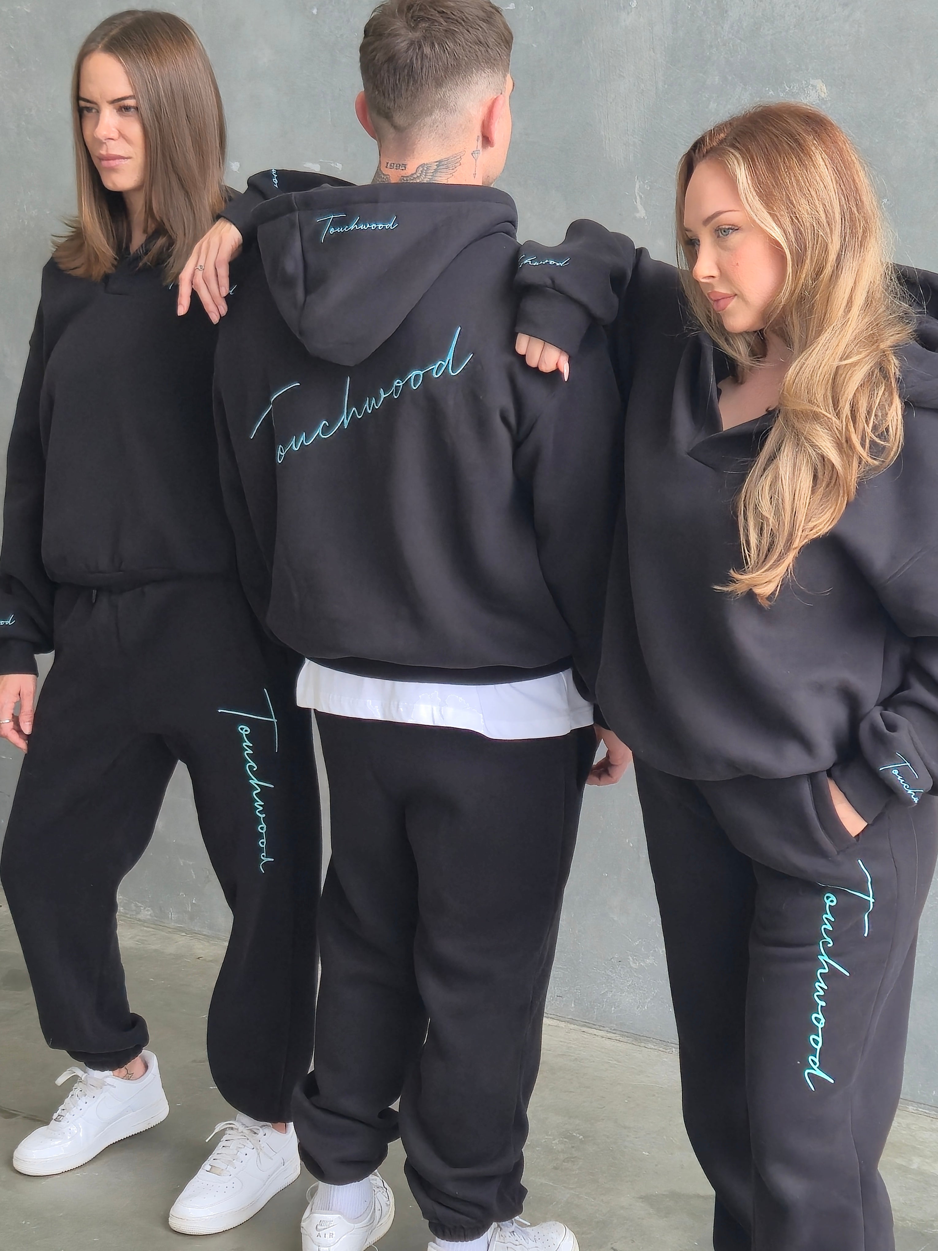 Black and Tiffany Blue Signature Series Track Pants