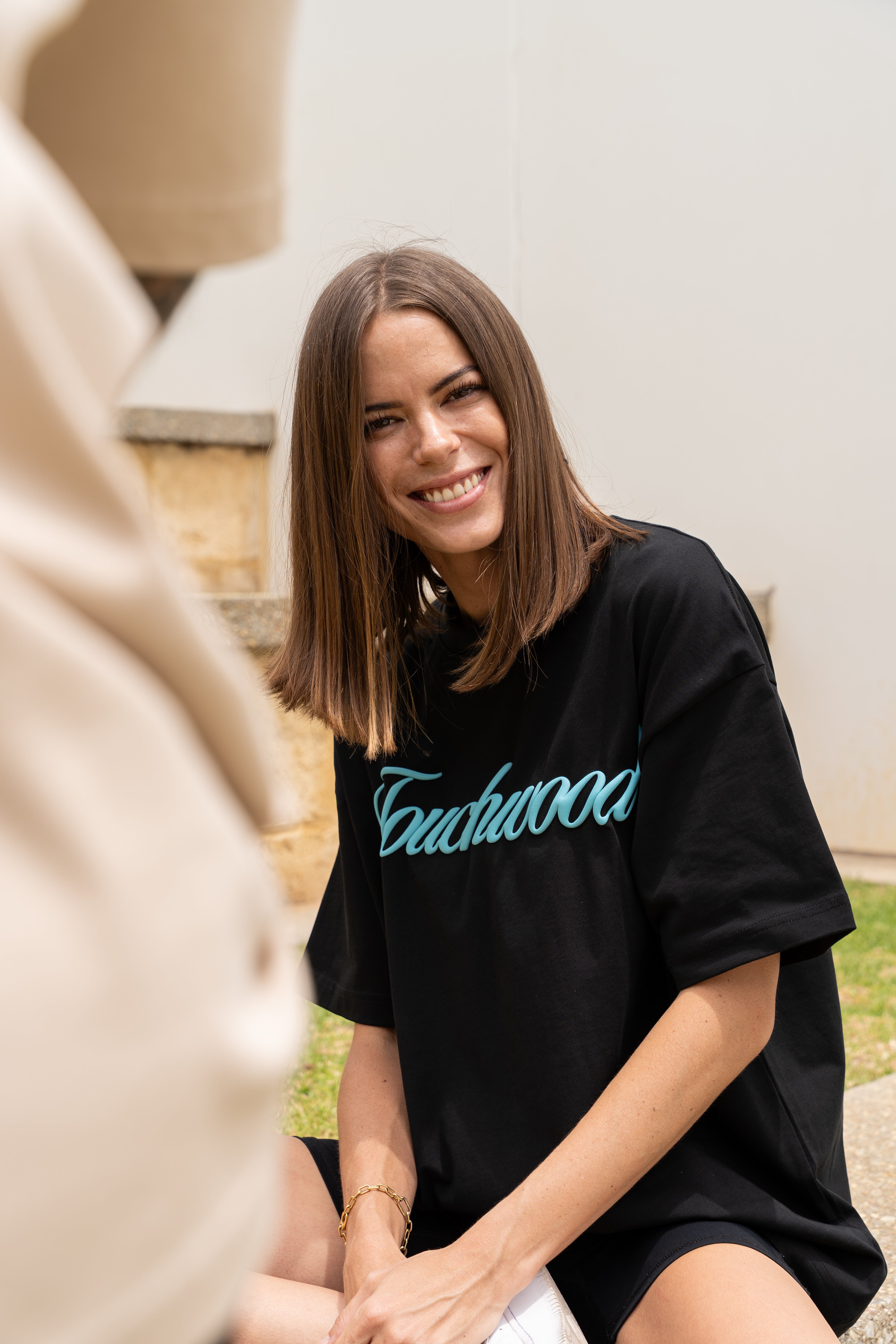 Puff Tee - Black with Blue Puff