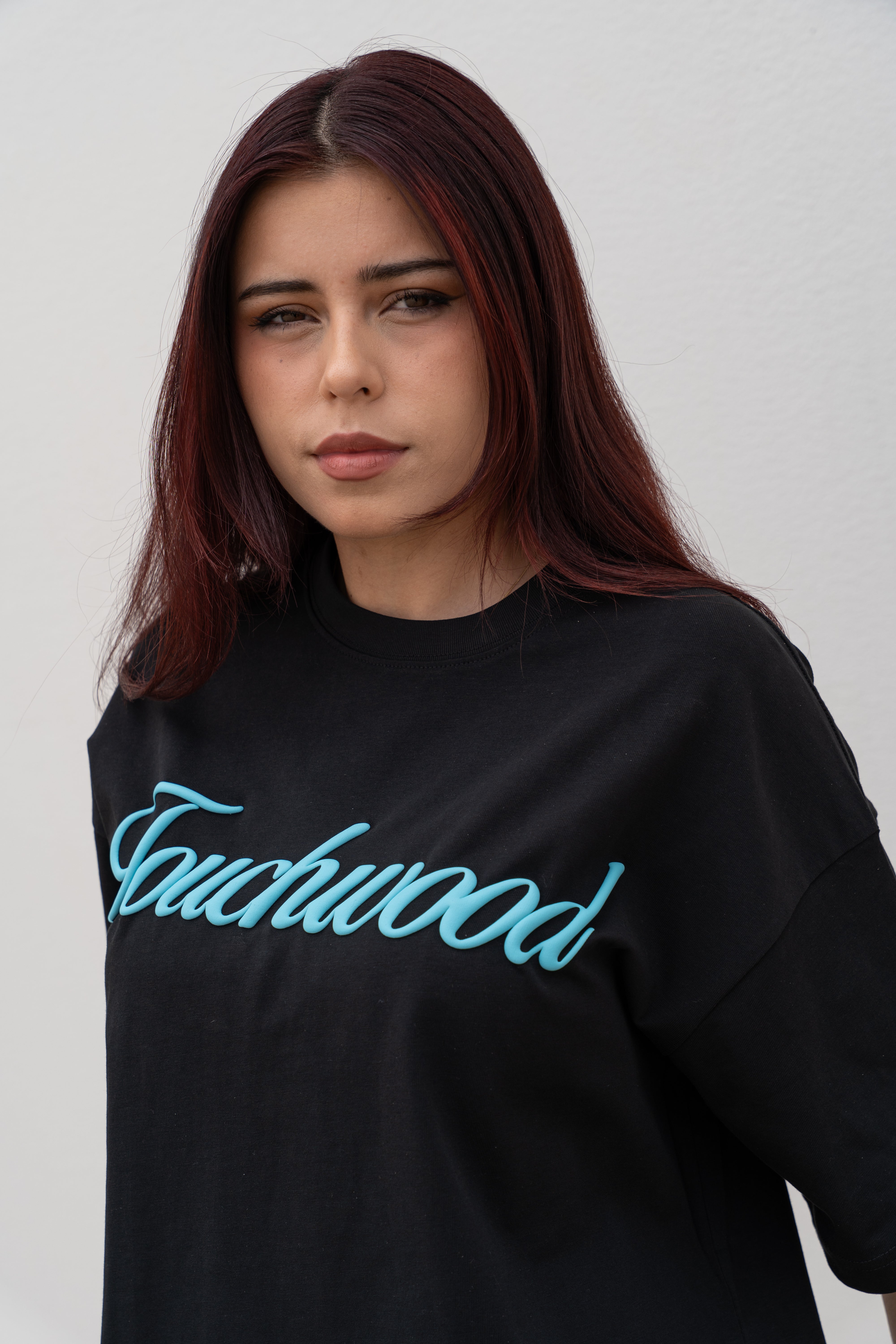 Puff Tee - Black with Blue Puff