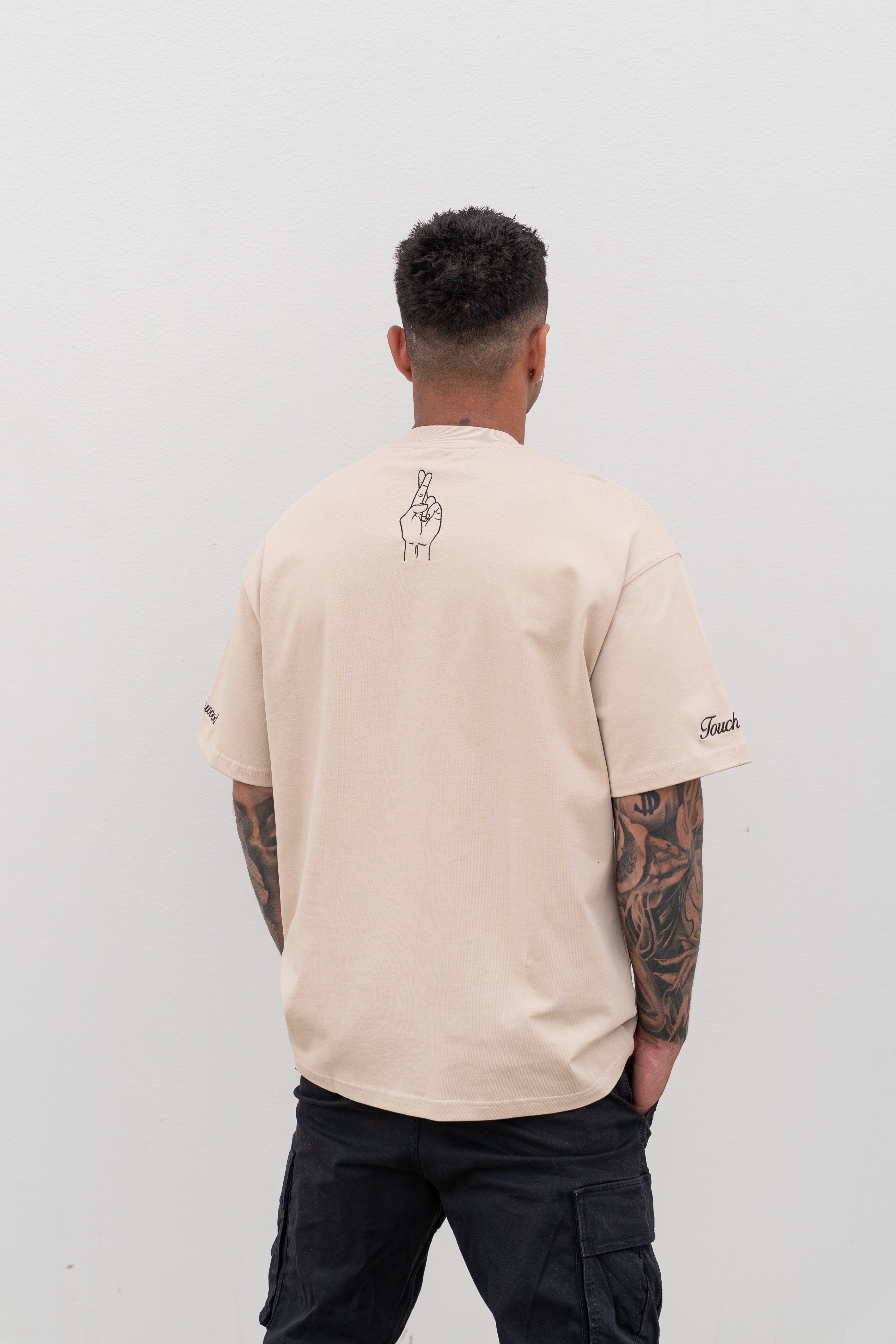 Embroidered "Get Lucky" - Khaki & Black