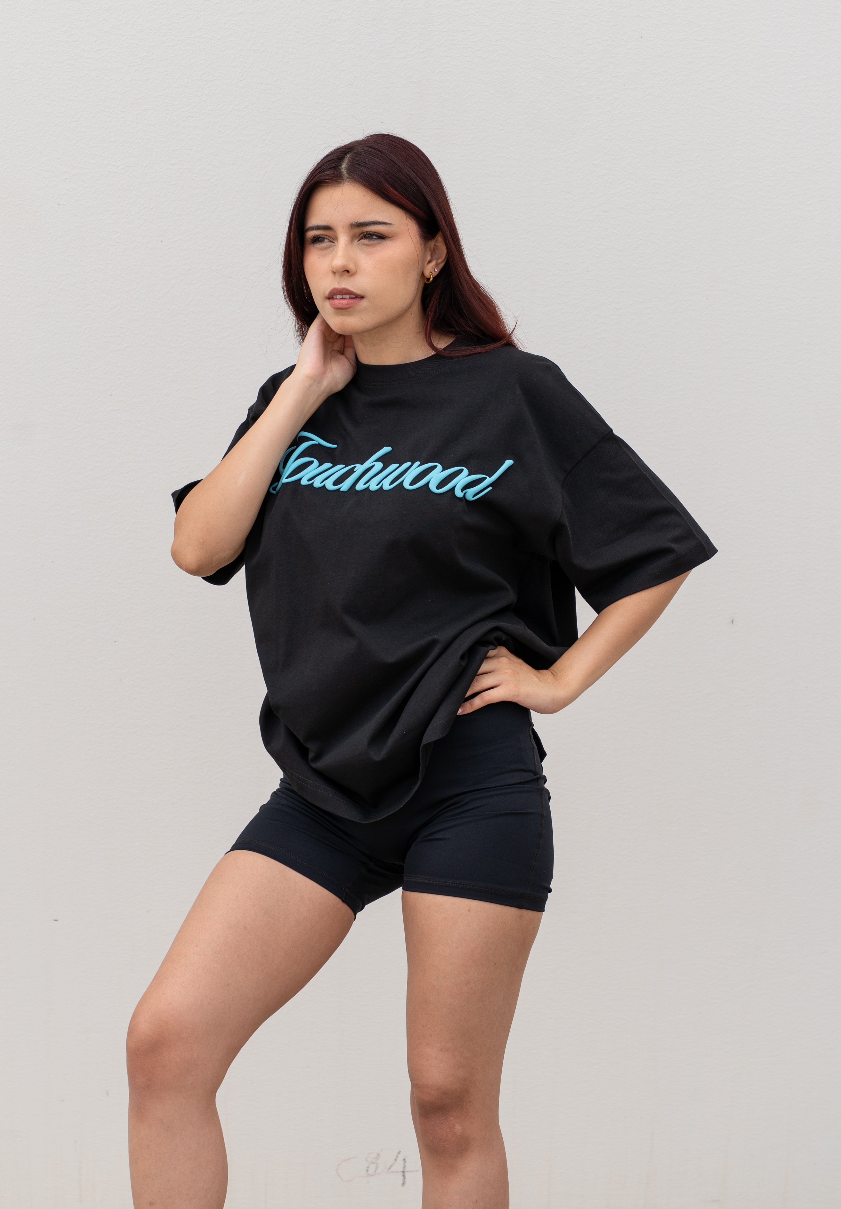 Puff Tee - Black with Blue Puff